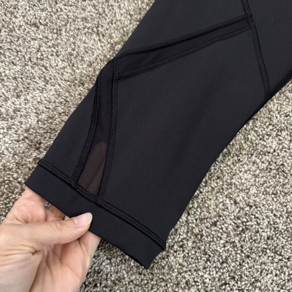 Lululemon Crop Capri Mesh Panel 23” Black Leggings Women’s Size 6 *RARE* - Picture 5 of 10